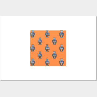 Robots - Orange Posters and Art